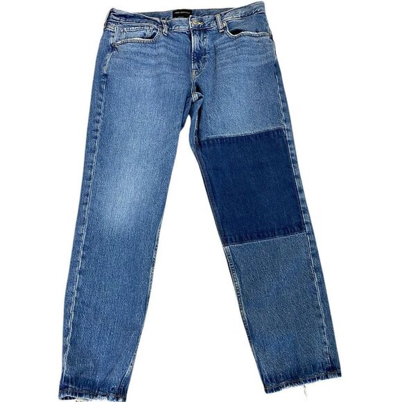 Free Assembly 36 x 30 Straight jeans with patch mid rise - Picture 1 of 4